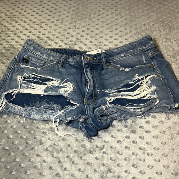KanCan Denim Frayed cut off Shorts Large Shorties - Picture 5 of 7